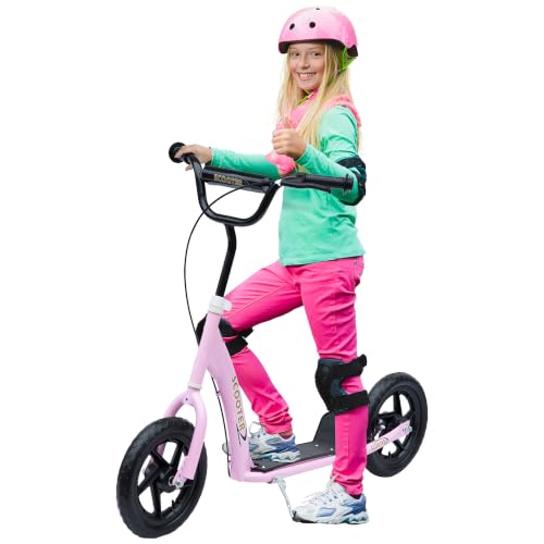 HOMCOM Trottinette Pneus 30 cm Rose